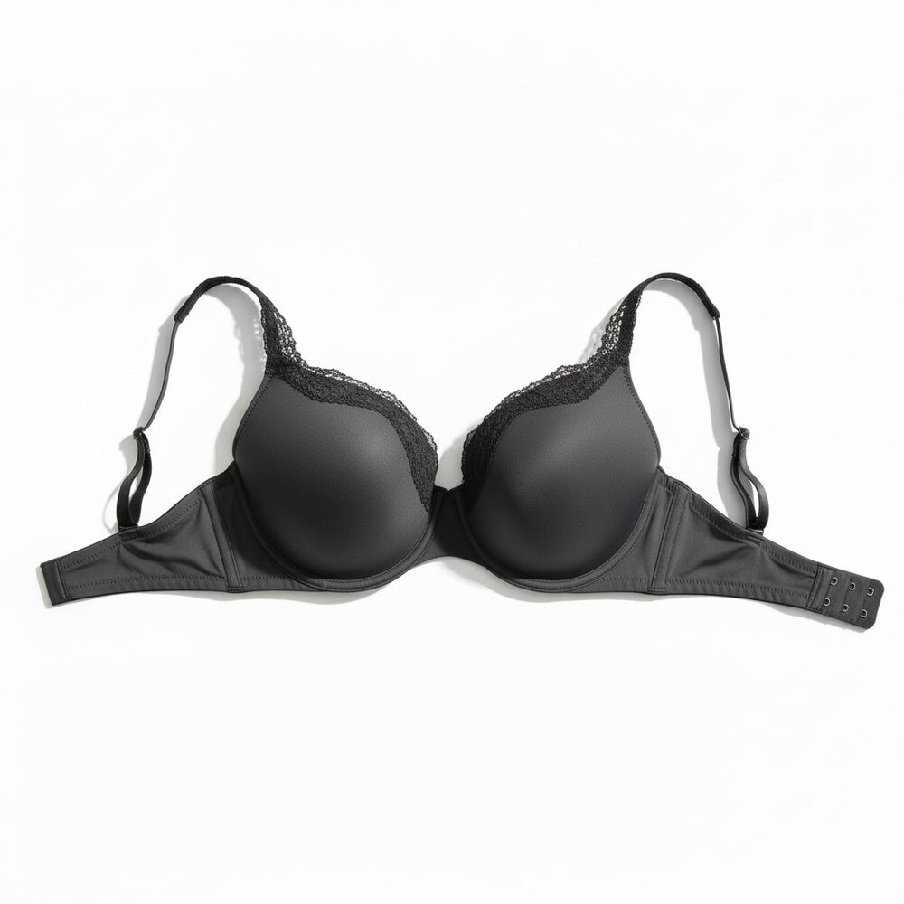 SKIMS Fits Everybody Lace Unlined Full Coverage Bra – Onyx – Size 38D – NWT
